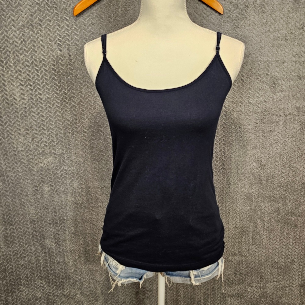 Ann Taylor Loft Womens Medium Black Adjustable‎ Strap Cotton Blend Camisole Tank